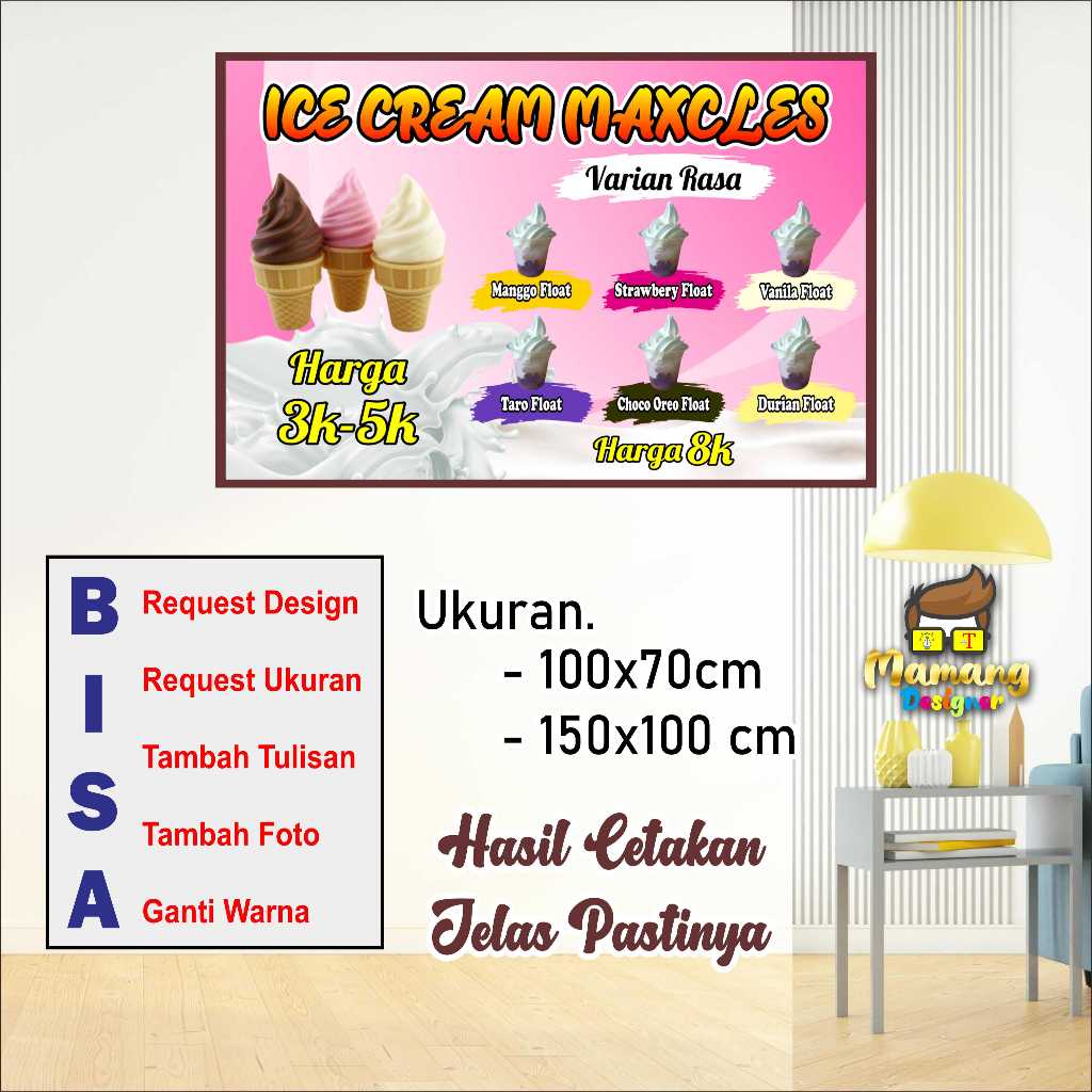Cetak Spanduk Banner Keren Jualan Es Krim Corong Keren bb