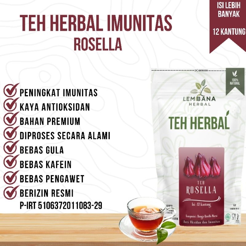 

TEH HERBAL LEMBANA ROSELLA ISI 12 KANTONG IMUNITAS KESEHATAN ANTI OKSIDAN ANTI INFLAMASIPEREDA NYERI ALAMI