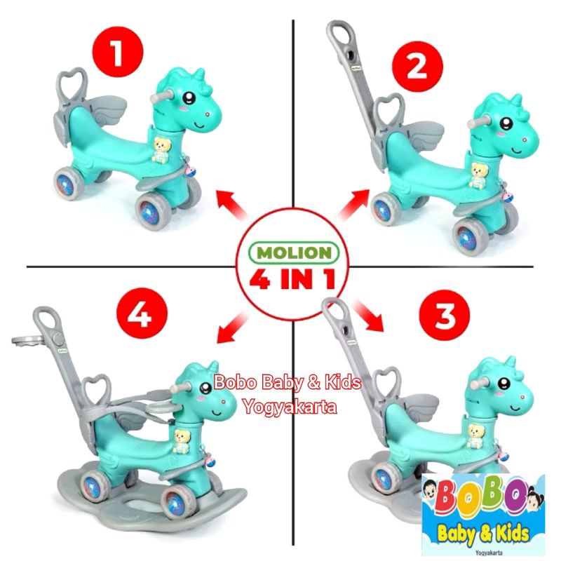 Kuda Goyang Anak Rocking Horse 4in1 Kuda Kudaan Anak 4In1 Kuda Kudaan 4in1 Mainan Anak Kuda Dorong K