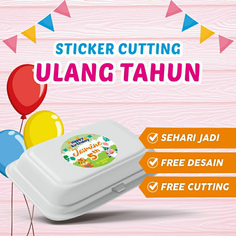 

(SEHARI JADI) Sticker Birthday BT21, Unicorn, Princess / Sticker Ulang Tahun Custom Tulisan / Label Bento