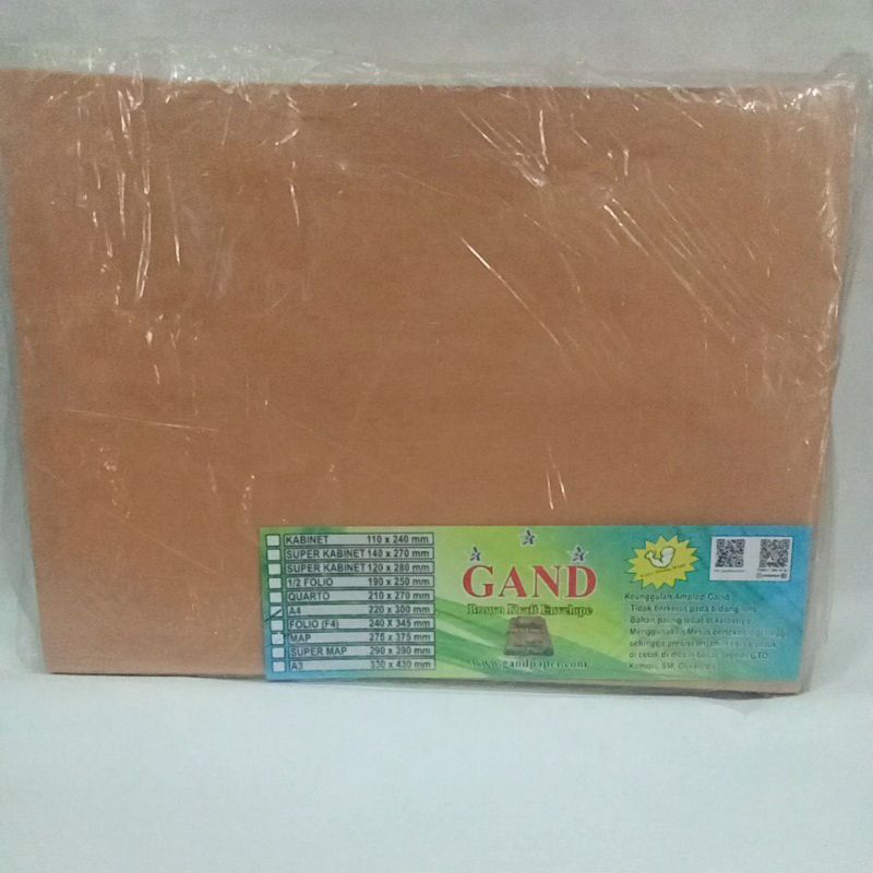 

amplop coklat polos A4 gand / pack