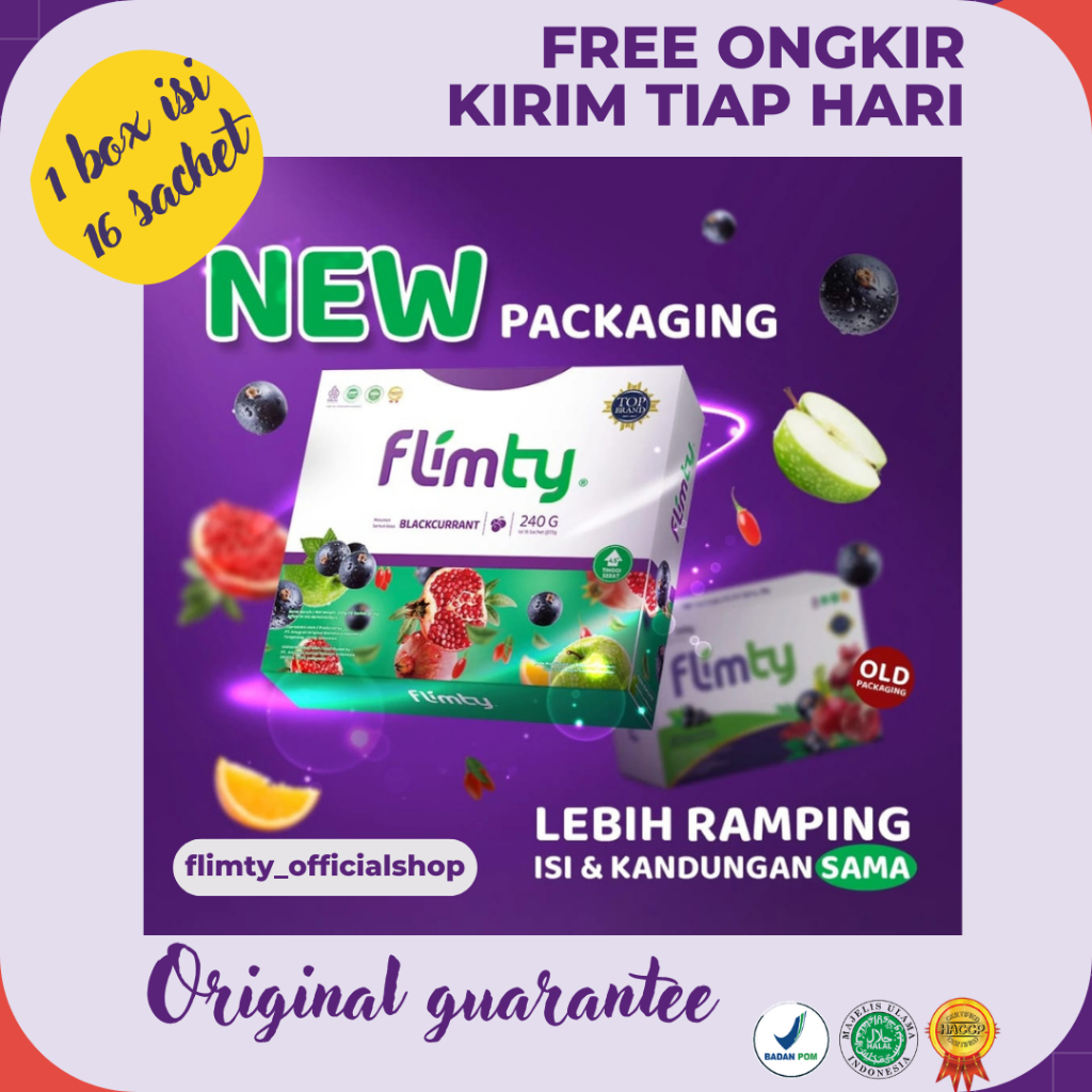 

[KEMASAN BARU] FLIMTY FIBER | Fit, Slim and Healthy | 16 sachet/Box