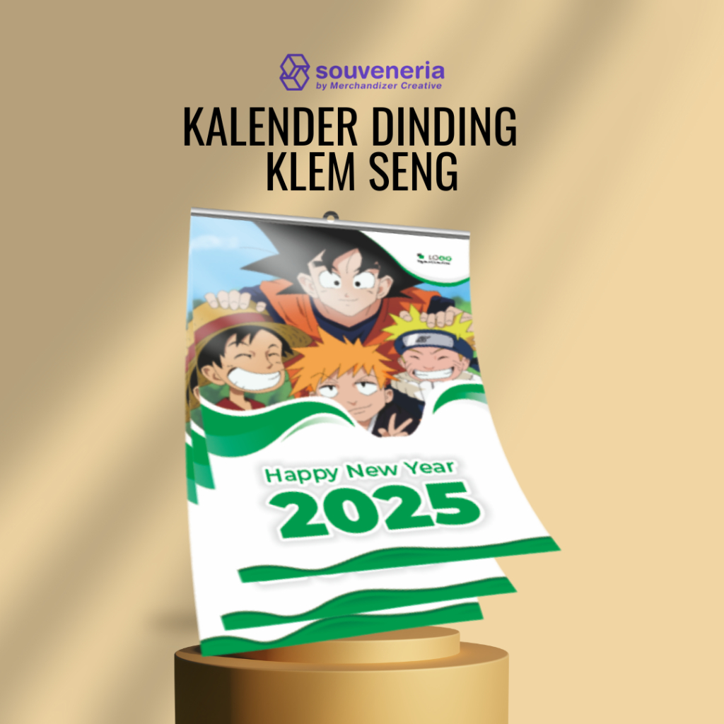 

Custom Kalender Dinding 2025 Finishing Klem Seng 12 Lembar Portrait 1 Muka