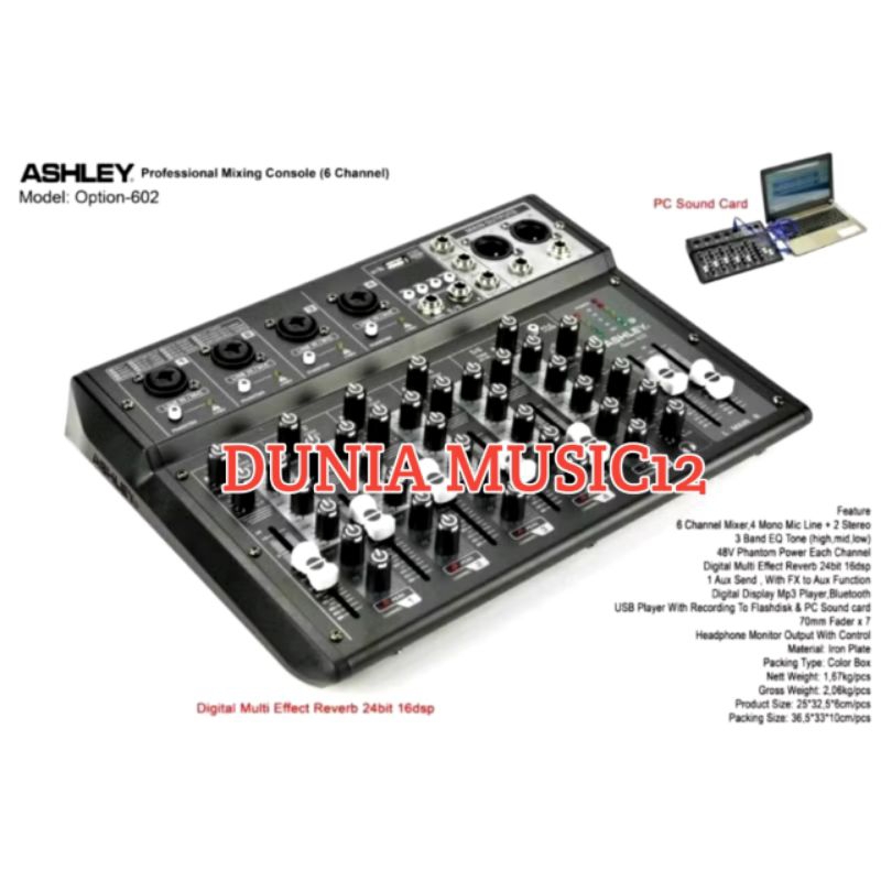 Mixer Ashley Option 602 Original Mixer Ashley 6 Channel