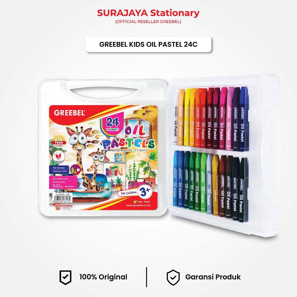 

KODE Y4Q9 Crayon Greebel 24 Warna Krayon Kids Oil Pastel 24 Greebel Greebel Crayon 24