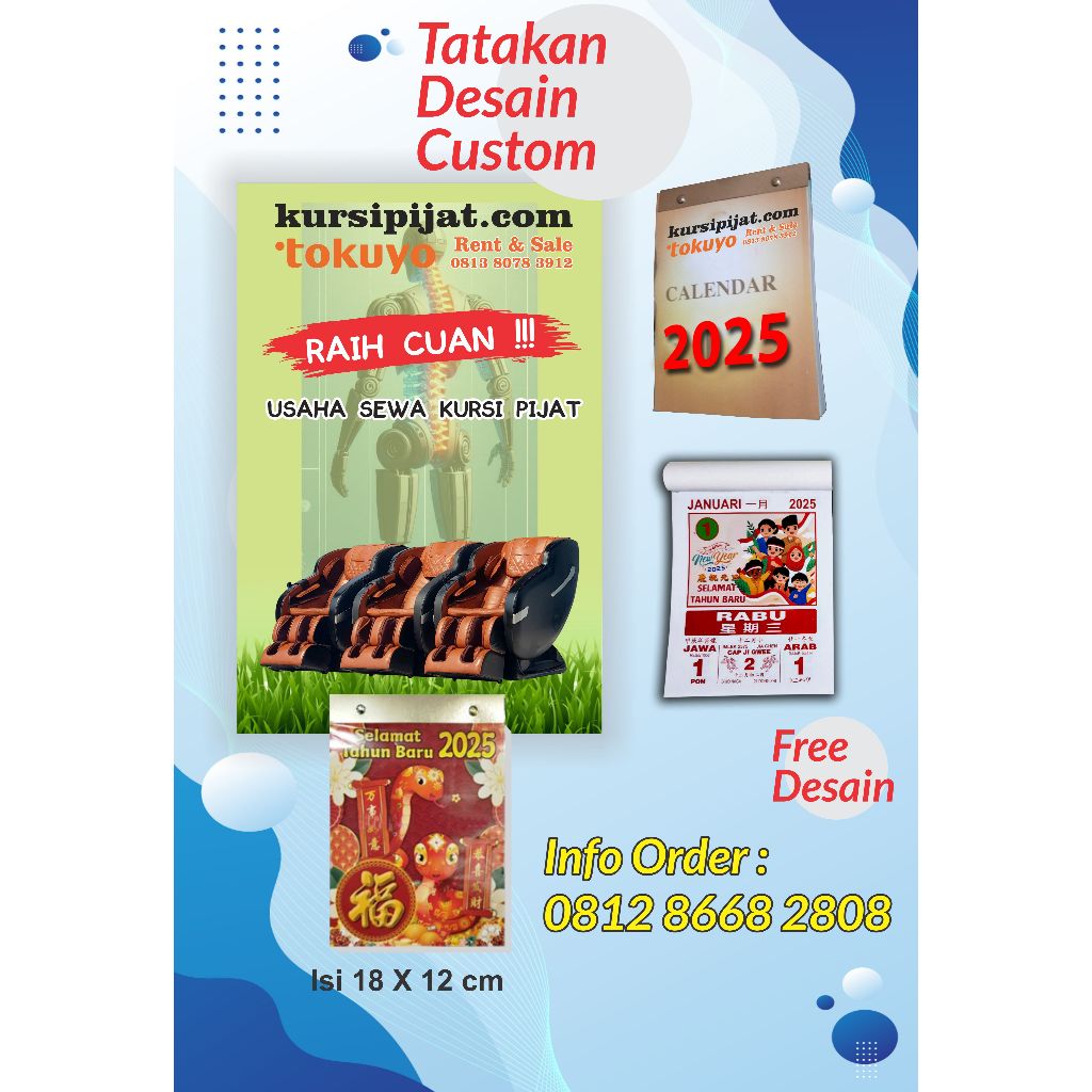 

kalender harian 2024 + tatakan custom desain suka2