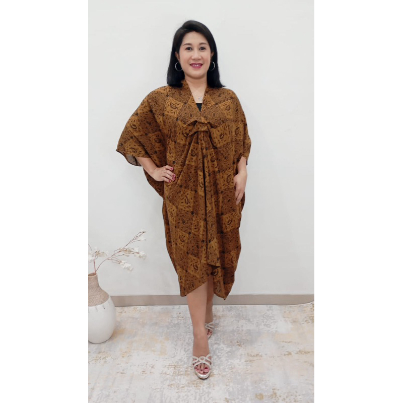 KAFTAN PANJANG/ KAFTAN WANITA /TUNIKBATIK /KAFTAN SOGAN BATIK MODERN /TUNIK PANJANG