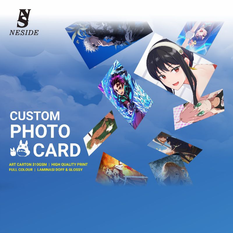 CUSTOM PHOTOCARD/POLAROID 1 SISI/2 SISI LAMINASI GLOSSY/DOFF