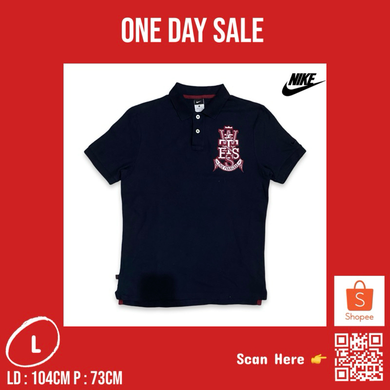 NIKE BASIC POLO T-SHIRT BIRU NAVY ORIGINAL