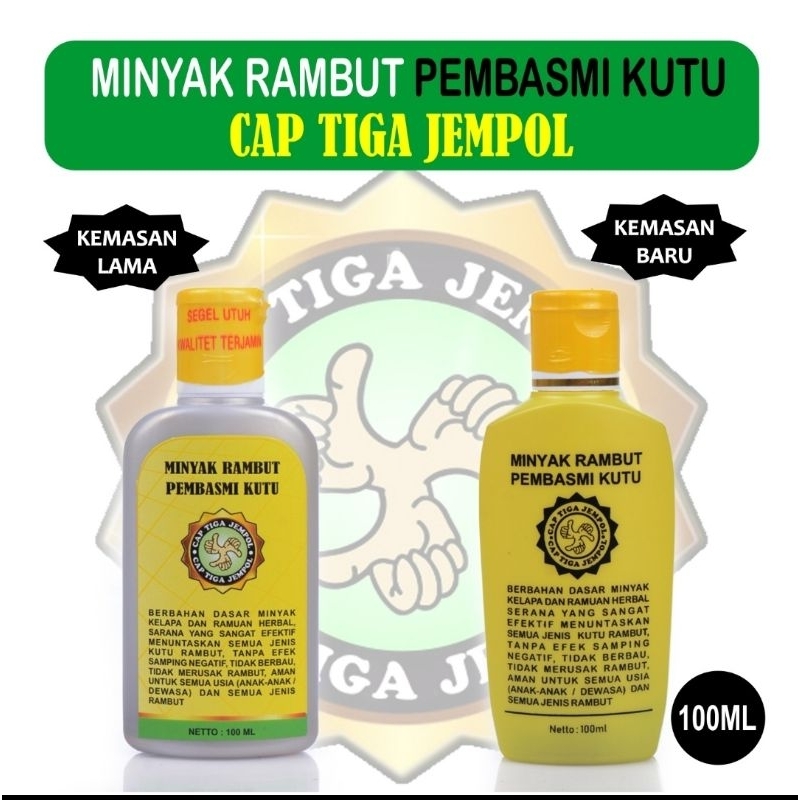 100 ml OBAT KUTU RAMBUT CAP TIGA JEMPOL