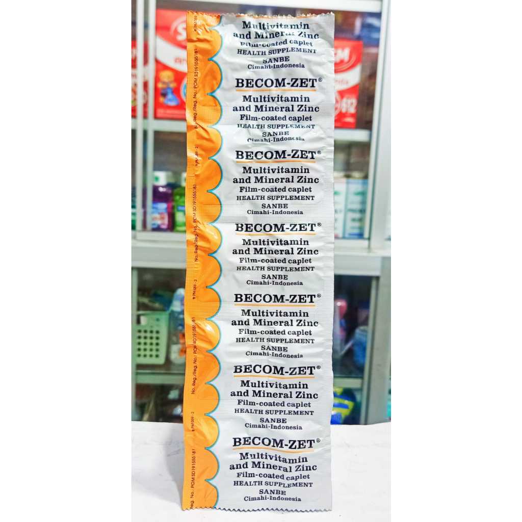 Becom-Zet 1 STRIP ISI 10 KAPLET - Multivitamin Untuk Menjaga Tubuh Tidak Mudah Lelah