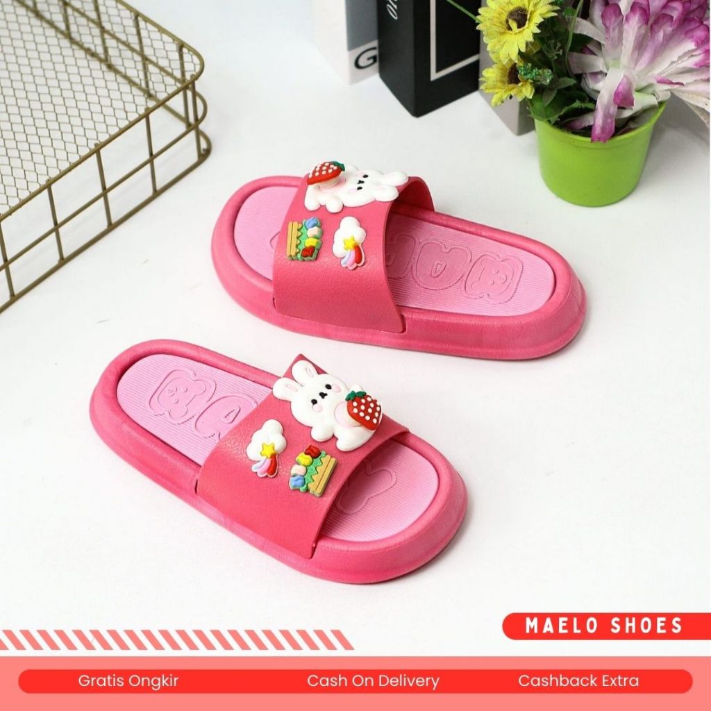 MAELLO SHOES - SANDAL ANAK CEWEK KARAKTER LUCU BAHAN JELLY SLOP WA 04