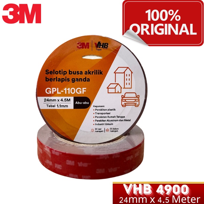 

KODE H6P2 3M VHB Double Tape ORIGINAL Automotive 49 24mm x 45 Meter
