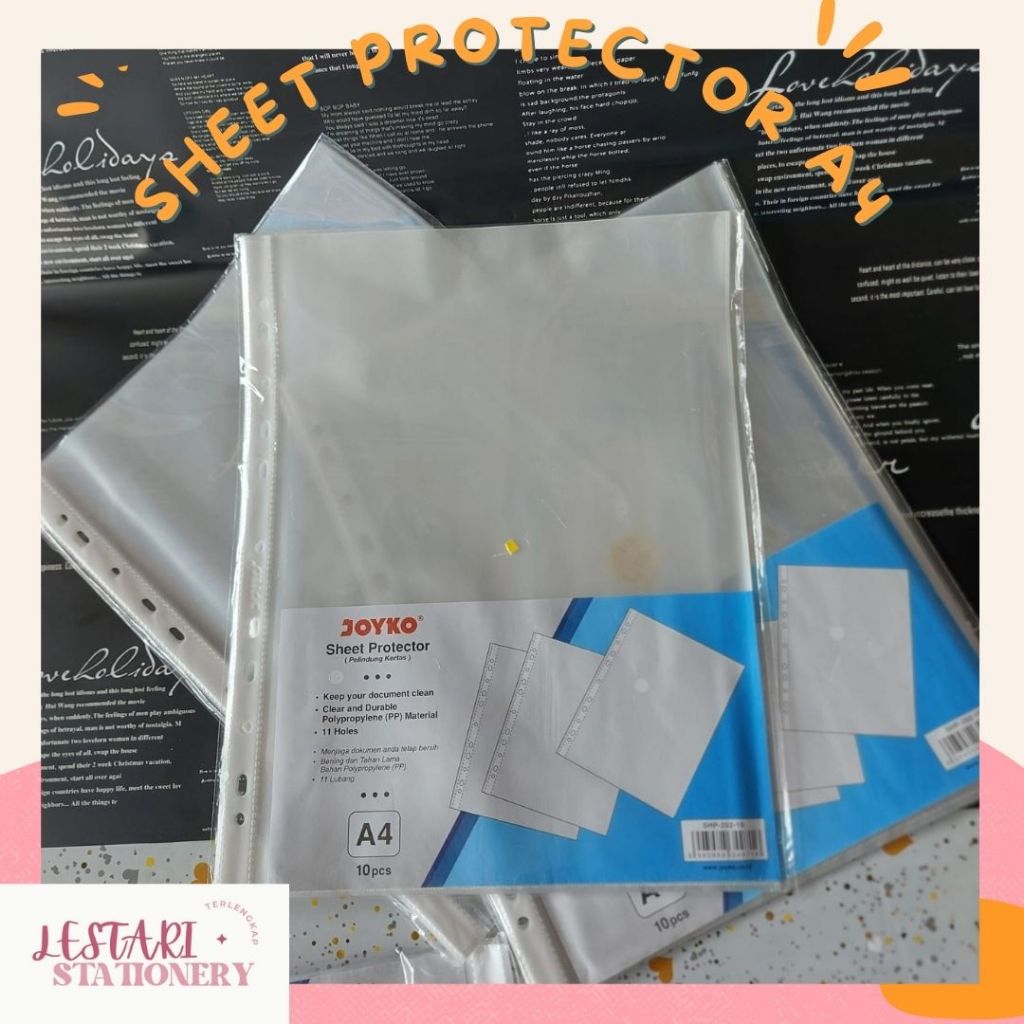 

SHEET PROTECTOR A4 JOYKO/SHEET PROTECTOR UKURAN KERTAS / PELINDUNG KERTAS / SHEET PROTECTOR A4 JOYKO