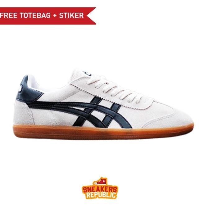 Sepatu Onitsuka Tiger Tokuten White Black Gum Sneaker Pria Running Ori - 40