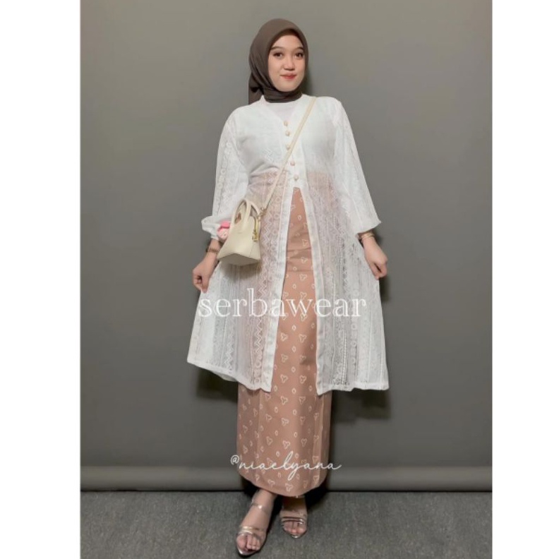 KODE D97F Daneen Outer Tunik Brocade Lace Outer Kondangan  Outer Tunik  Outer Wisuda  Outer Pantai  