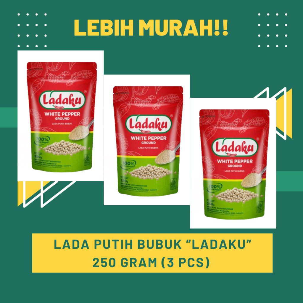 

Lada Putih / Merica Putih Ladaku 250 gram (3 pouch)