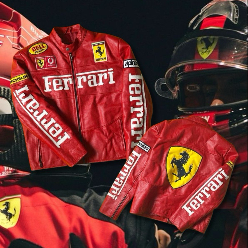 IAMYOURQL - Ferrari Full Red Race Jacket Leather