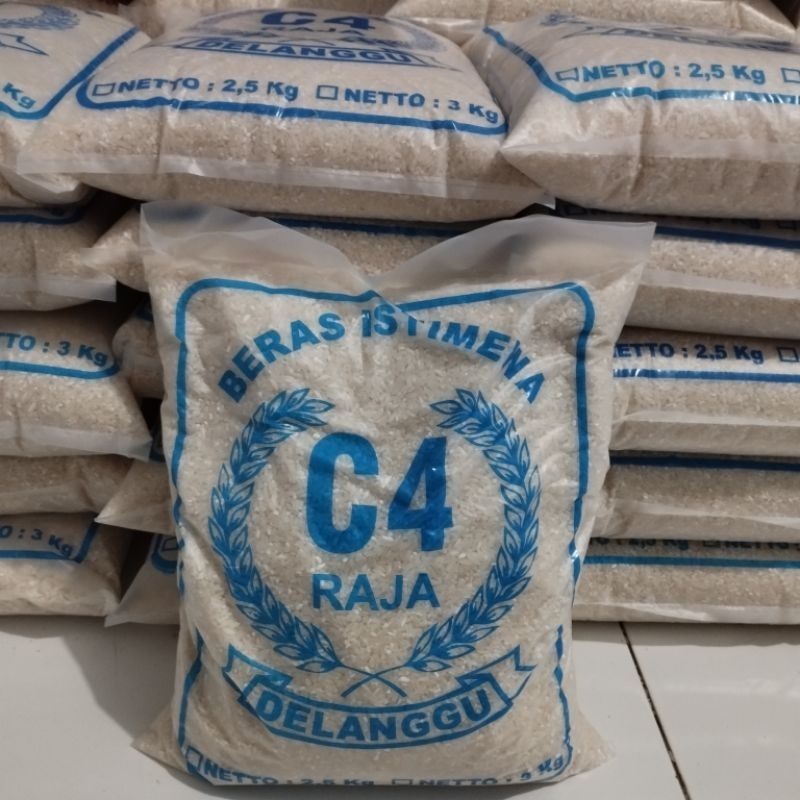 

Beras C4 Raja Kemasan 3 kg Pulen, Putih, Bersih