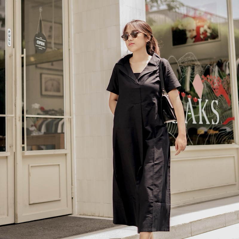 Irene Dress - Maxi / Long Dress Katun Casual Polos (Hitam, Putih, Mocca)