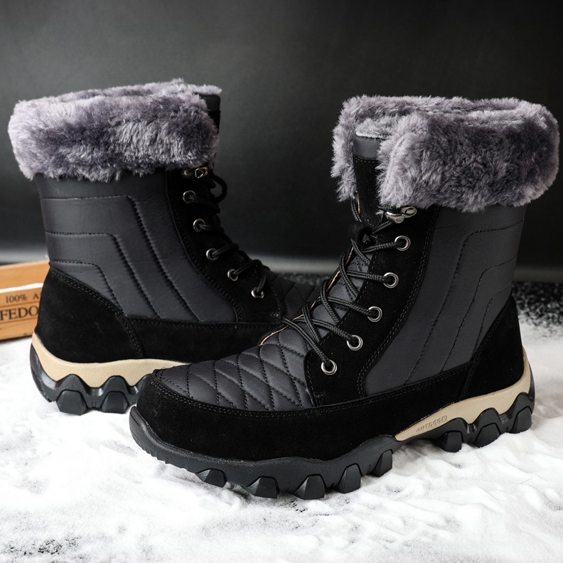 KODE L72Z Import Premium Sepatu Pria Musim Dingin Winter Snow Boots Tinggi Hiking Bulu Cowok Dewasa 