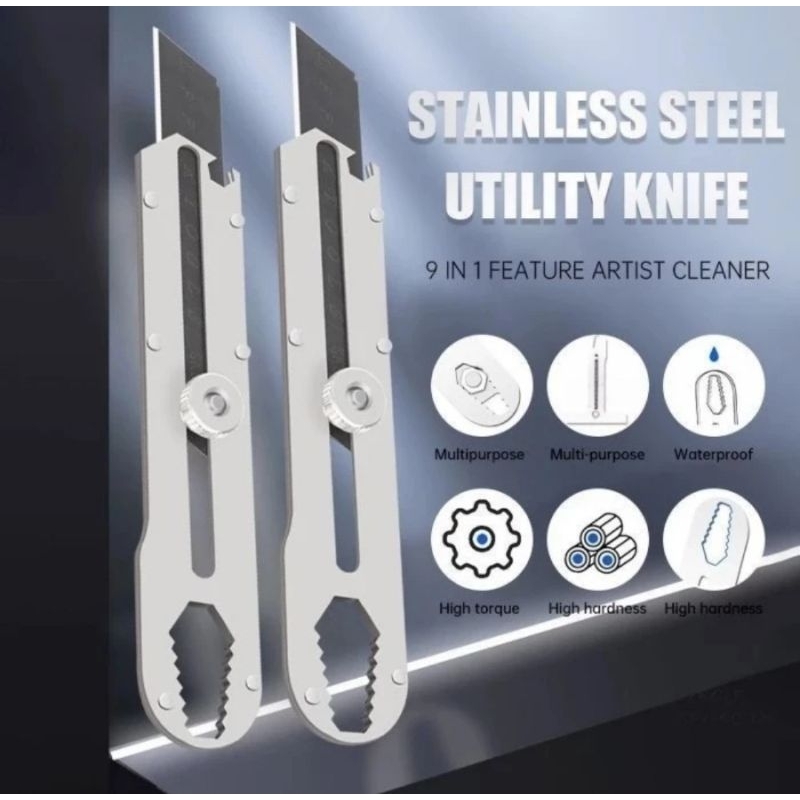 

CUTTER 9IN1 STAINLESS STEEL Cutter Utility Body Besi Tahan Karat