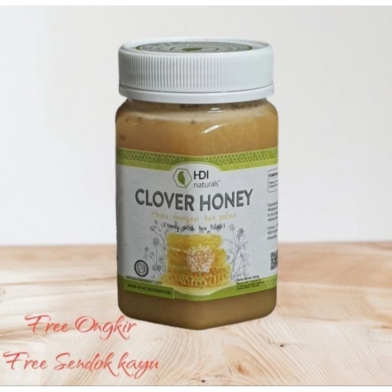 

madu clover honey 1kg free sendok kayu