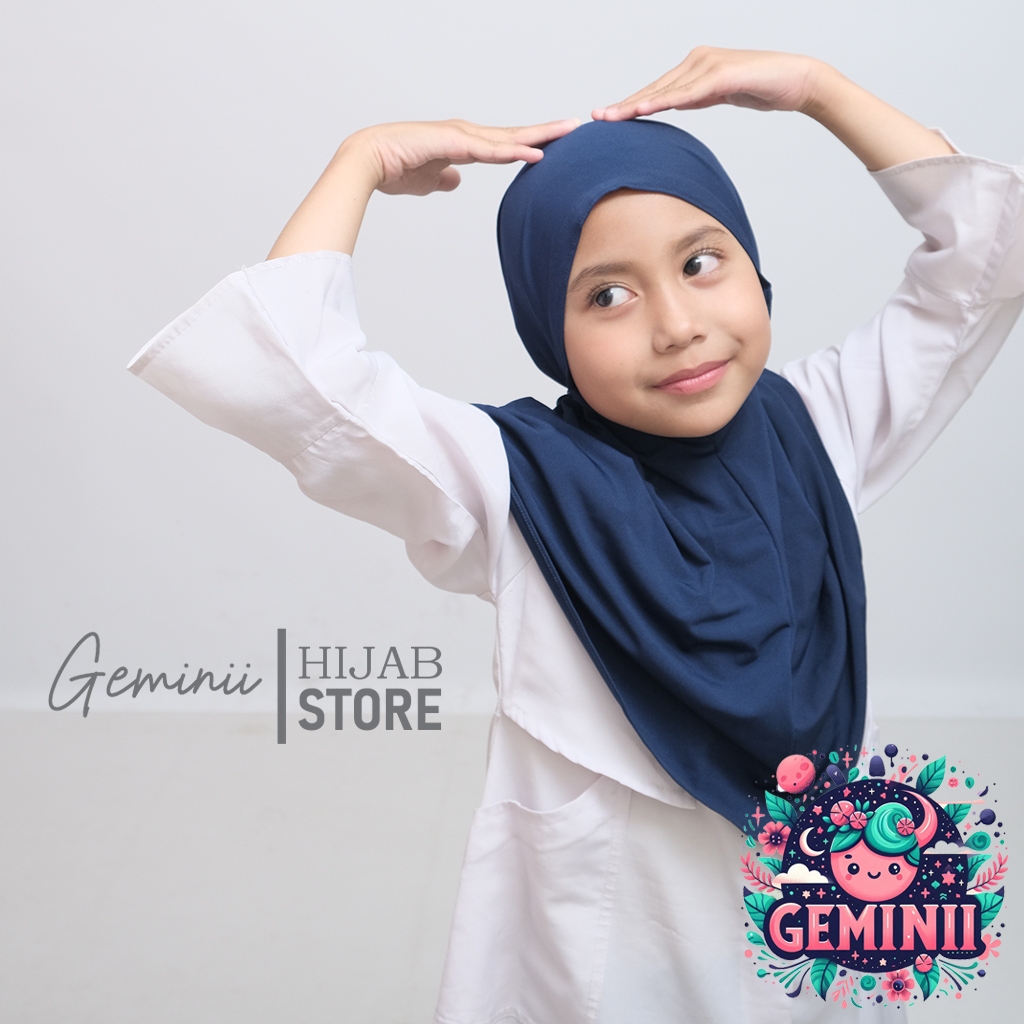 Bergo Anak Instan / Hijab Anak Sekolah Non Pet / Jilbab Anak Instan Lucu