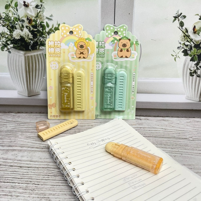 

penghapus kapsul cover capybara eraser atk cute high quality stationery erase animal