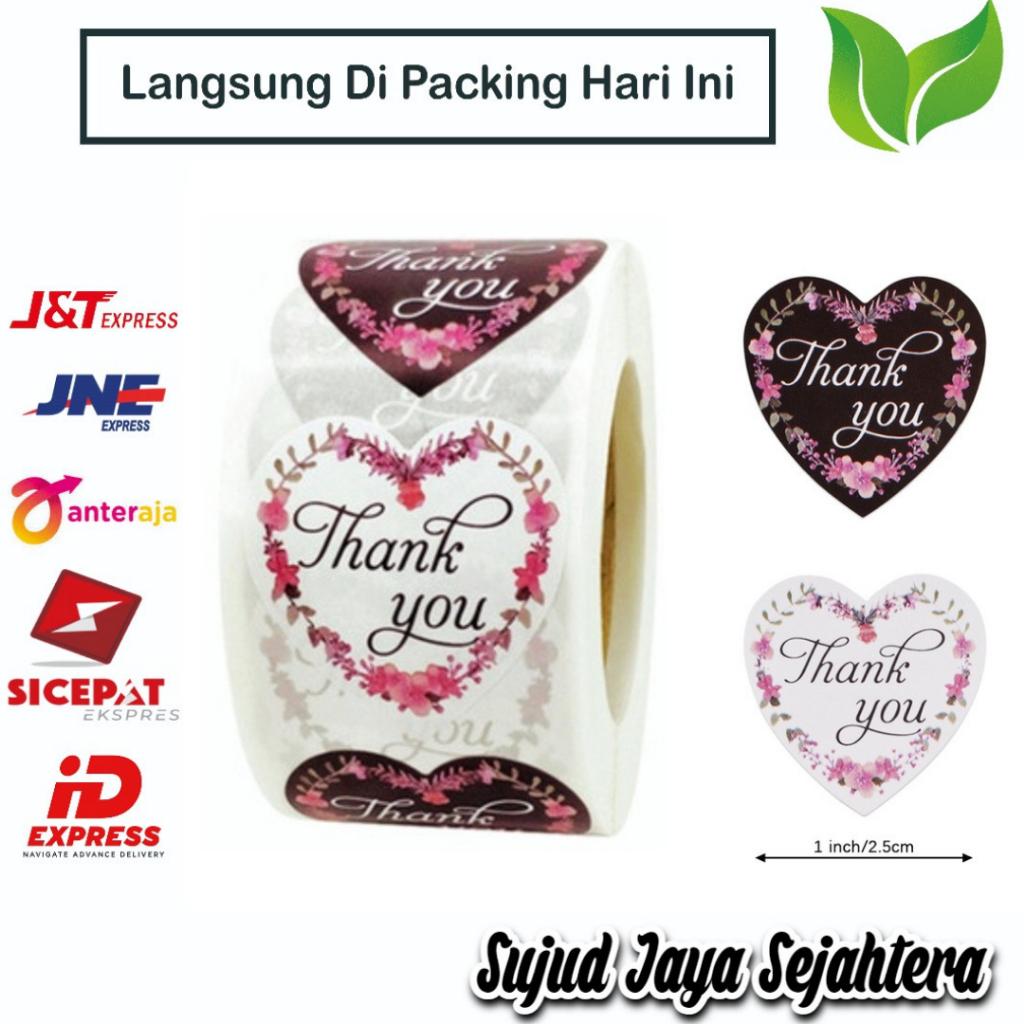 

30. STICKER THANK YOU STICKER TERIMA KASIH (MODEL RANDOM Q) 1 ROLL ISI 500 PCS TINGGAL KUPAS DAN TEMPEL