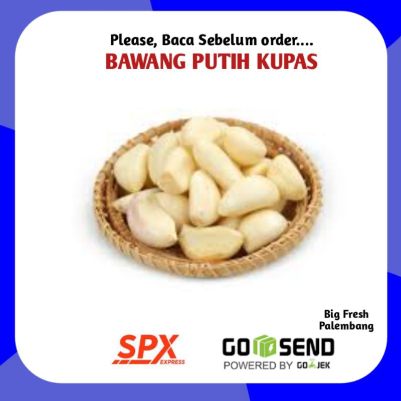 

Bawang Putih Kupas 100gram 250gram - Sayur Segar Online Palembang