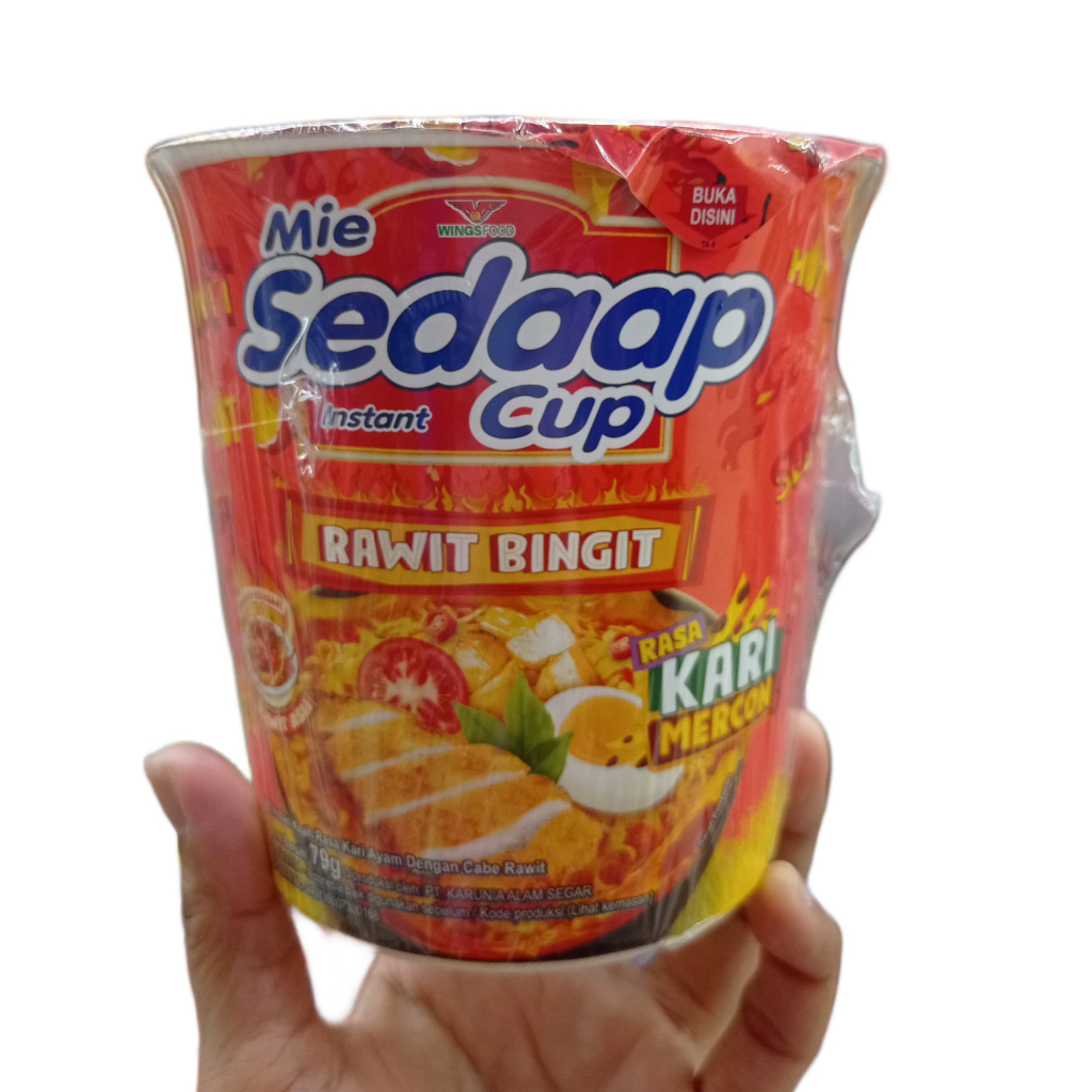 SEDAP MIE CUP KARI MERCON RAWIT BINGIT