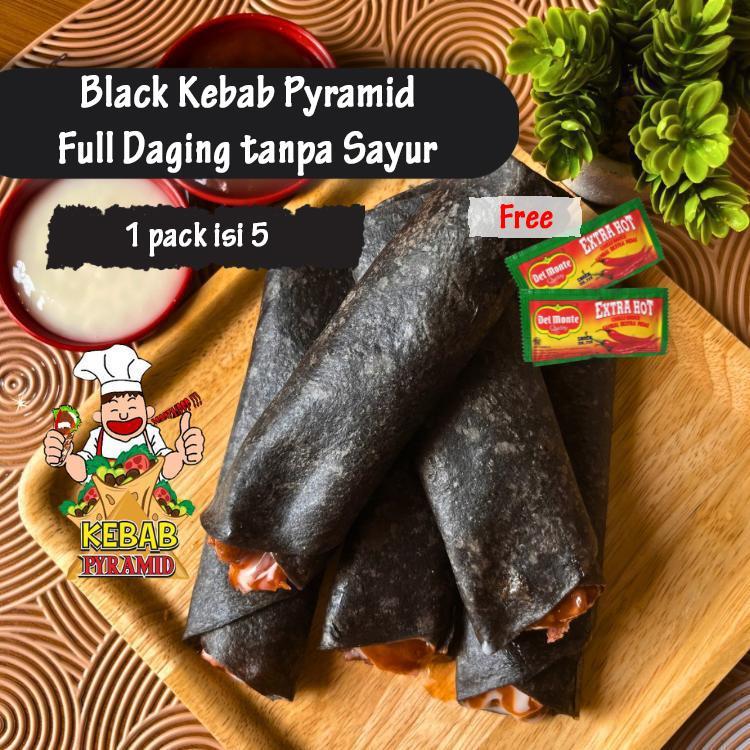 

BLACK KEBAB Pyramid Ori BESAR FULL Daging Sapi Tanpa Sayur isi 5 pcs Makanan Frozen Food Cemilan Instan (bukan Kebab Mini)