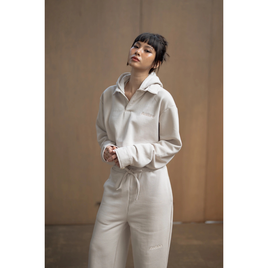 Antidot x Anaz cropped polo hoodie