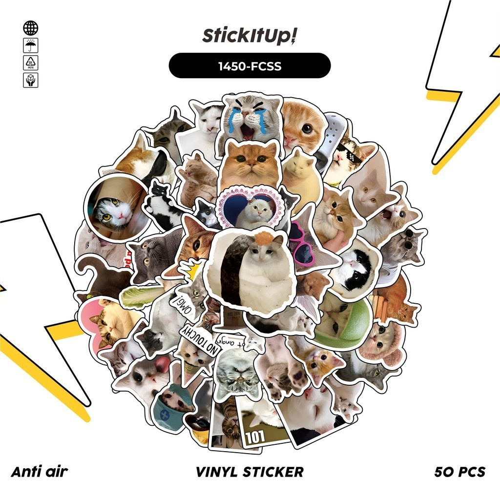 

COD✨ 100 Pcs Stiker Kitten / Kucing v8 Lucu Anti Air Untuk Dekorasi Notebook Sepeda Skateboard Handphone DIY