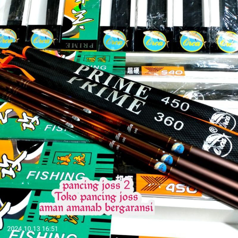 Joran tegek orca prime 360 450 540 bahan carbon kaku ringan kuat