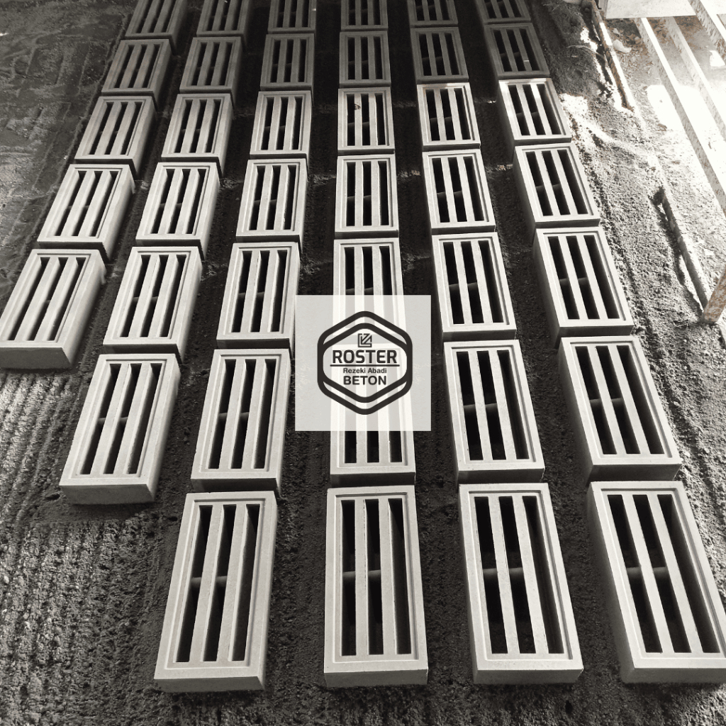 Roster Beton Minimalis, Loster Lubang Angin Rumah Motif Krepyak Lurus Ukuran 20x40 cm