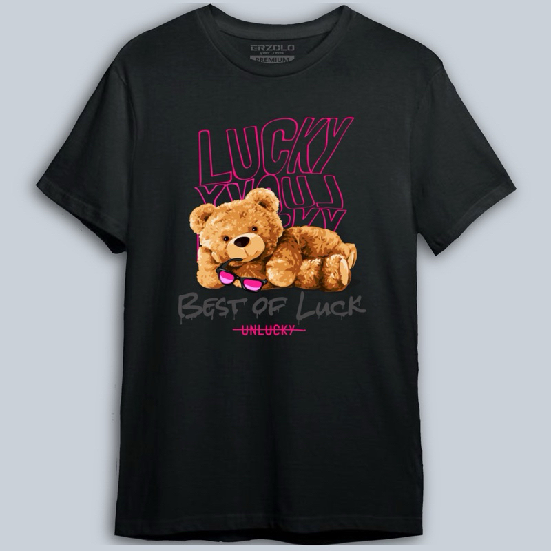 Kaos Tshirt Distro Premium Bear Series / Lucky