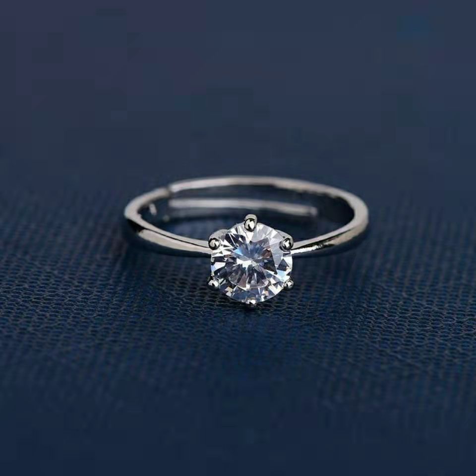 INDH 3pcs Perhiasan Anting Kalung Cincin Wanita /Kalung+Liontin +Cincin Dan Giwang Moissanite Set 3