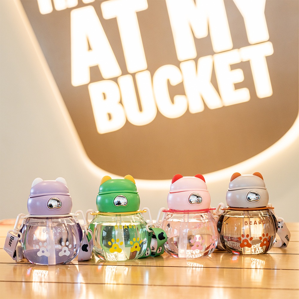 [52] Botol Minum Anak Anti Tumpah Tali Panjang Model Mini Lucu Dan Unik 450ml