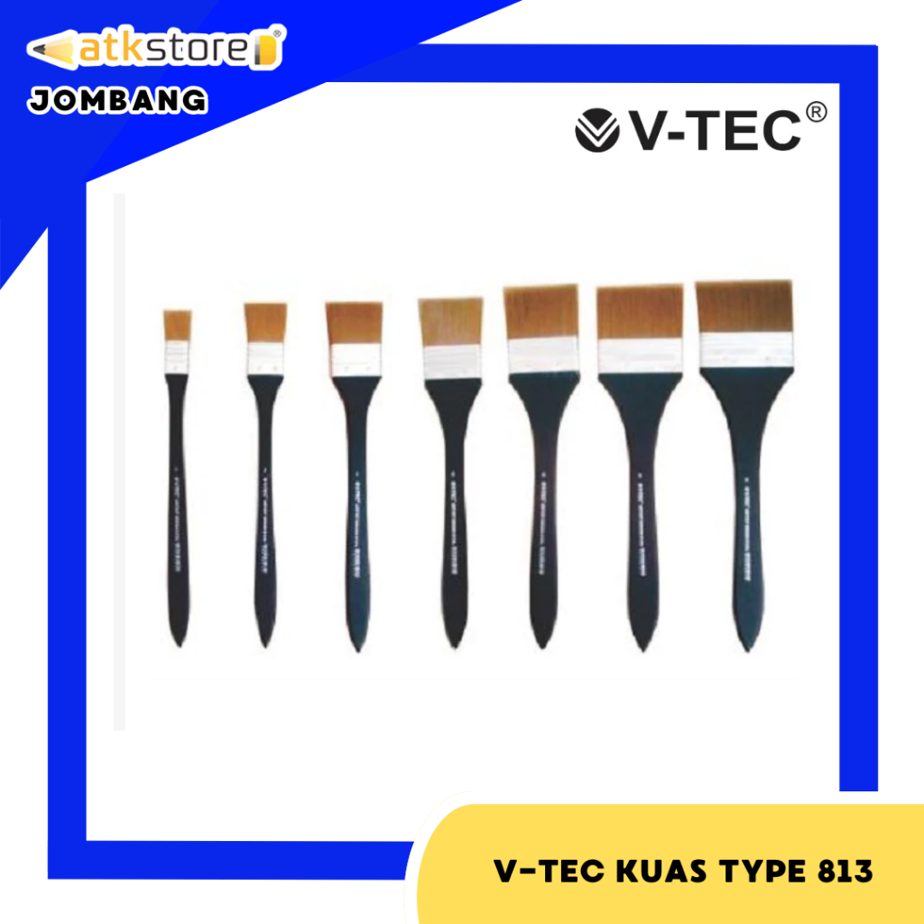 

VTEC KUAS LUKIS TYPE 813 - LONG/SHORT HANDLE - KUAS LUKIS KUAS LUKIS FLAT - ALAT TULIS SENI - ATJ