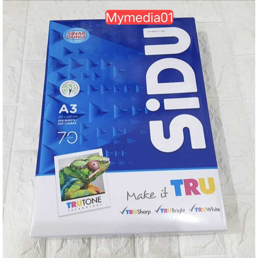

KERTAS HVS A3 70 GRAM SIDU
