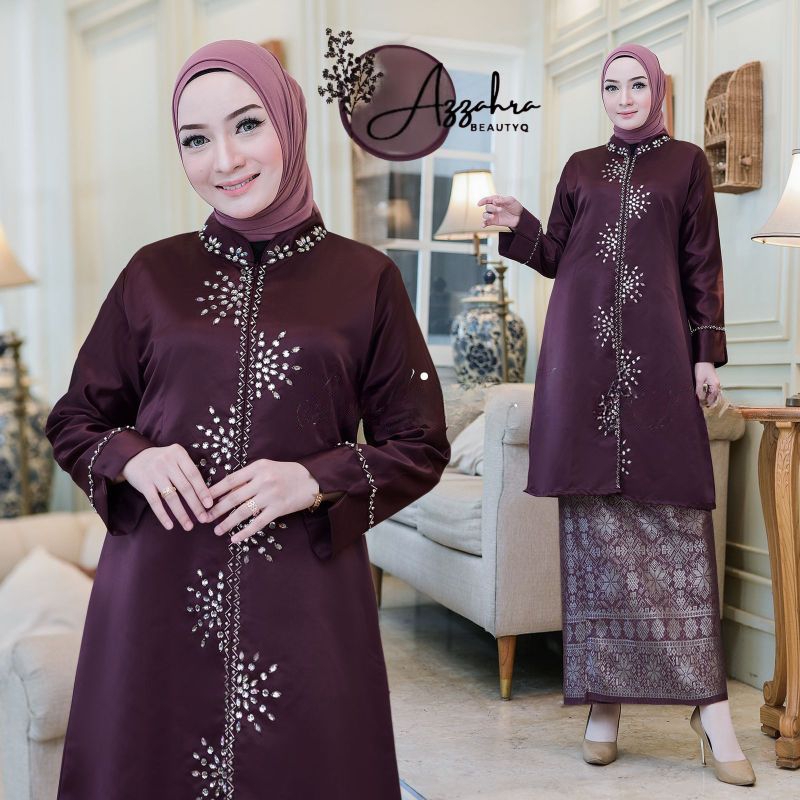 baju kurung melayu songket palembang / baju kurung songket palembang / kebaya burgandy