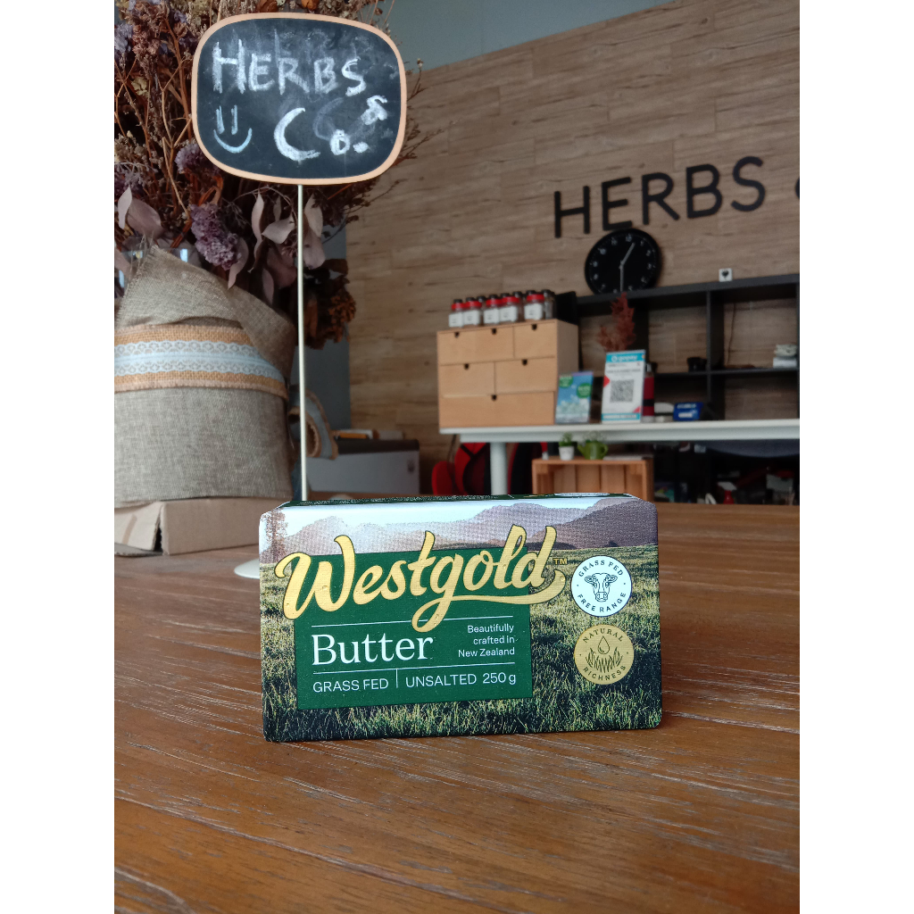

WESTGOLD - Grass Fed PREMIUM UNSALTED BUTTER / Mentega 250gr