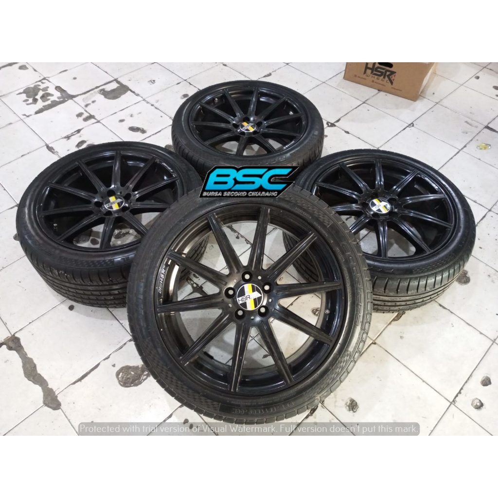 Velg Mobil Racing Bekas R19 HSR Lubeck Pcd 5x112 Ban 245/45 Ring 19 Buat Mercy CRV Xtrail Innova Rus