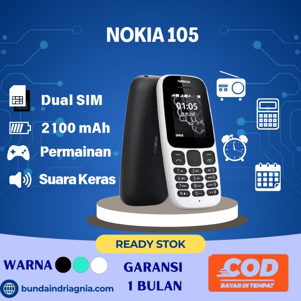 (Cod) Hp Jadul Original 100% Berkualitas baru nokia 105 2019 Garansi Resmi Terbaru Murah Promo