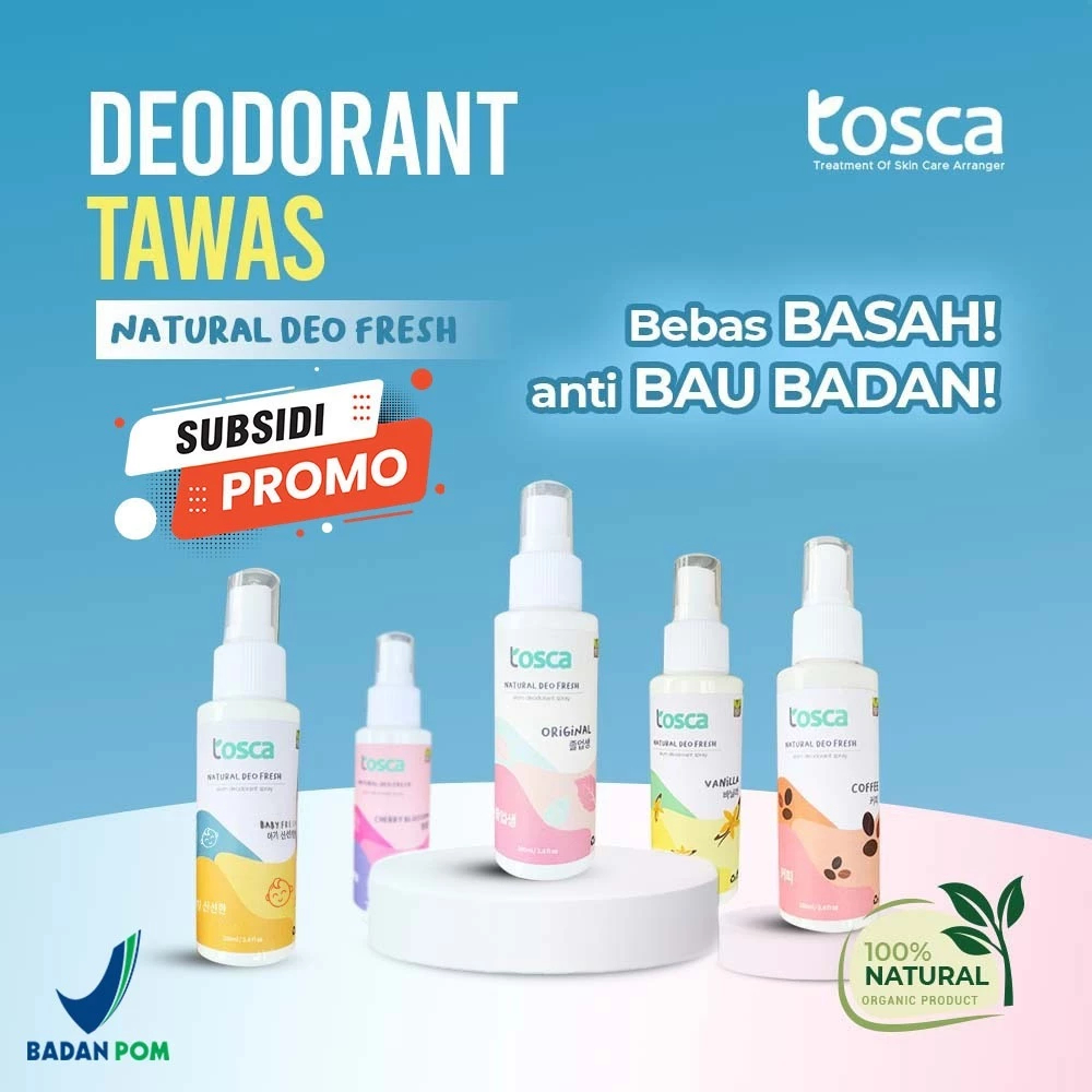 COD Makassar TOSCA Natural Deodorant Spray 100ml Deo Tawas Alami Anti Bau