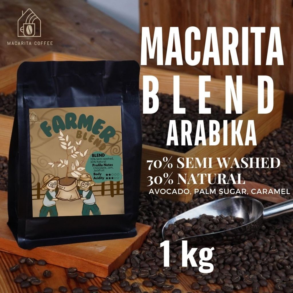 

Macarita Farmer House Blend Espreso Es Kopi Susu 70% Semi Washed 30% Natural (100% Arabika) 1kg
