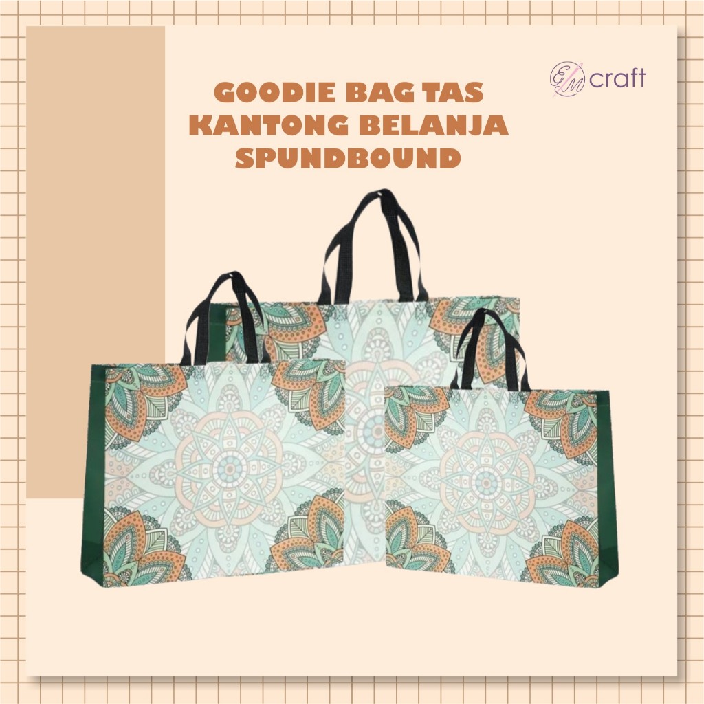 

Goodie Bag Tas Kantong Belanja Spunbond Motif Kotak Box Nasi Kain Souvenir Tas Tali Jinjing Totebag Hajatan