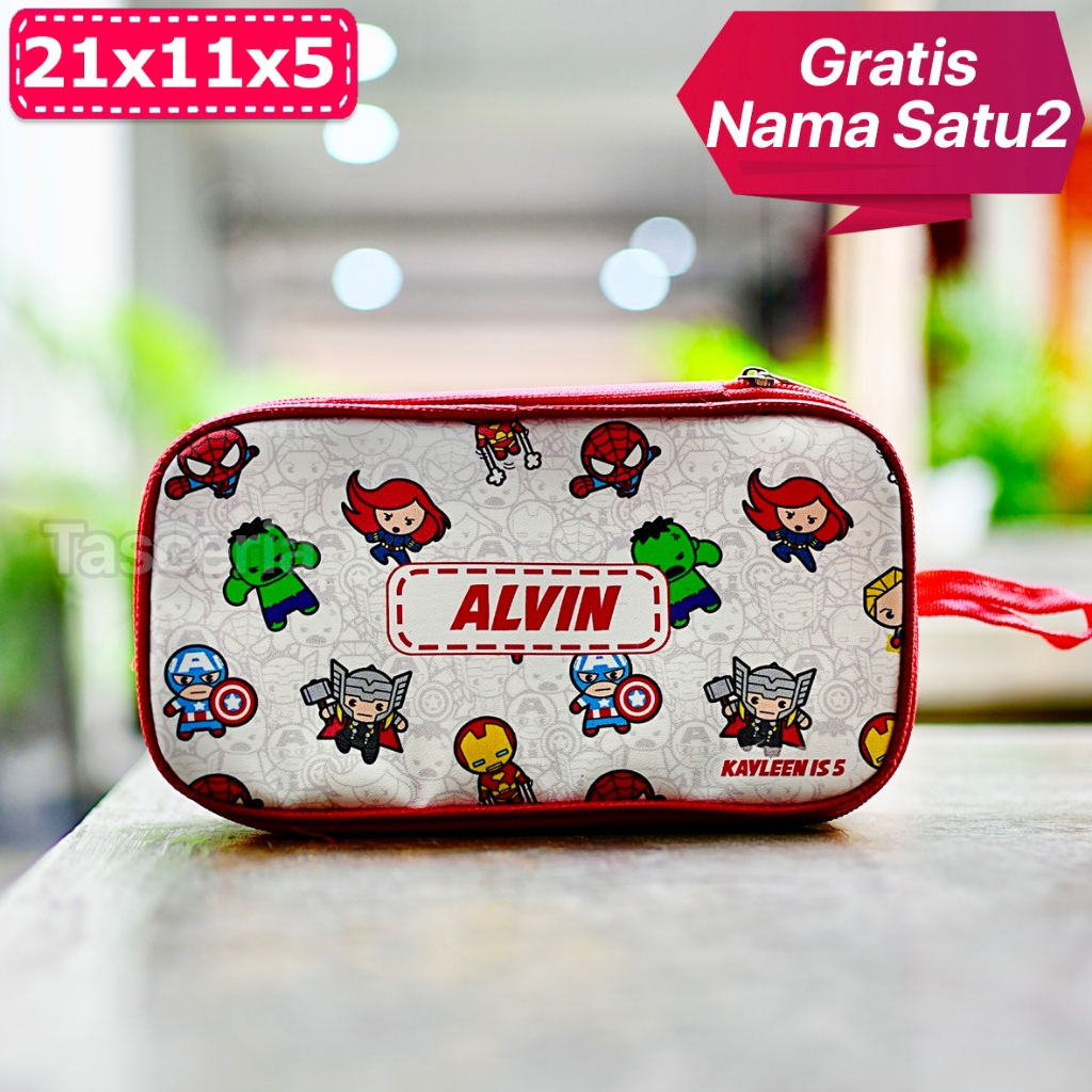 

Kotak Tempat Pensil Anak Custom Avengers/ Pencil Pouch Custom Nama / kotak pensil anak custom / Pencil Case Anak Custom / Kotak Pensil Souvenir